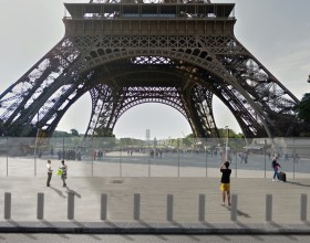 View of the tower forecourt from Quai Branly